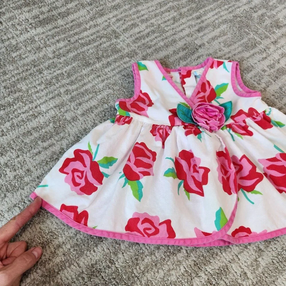 Girls Rose floral rose vintage tank swing top size 18 months